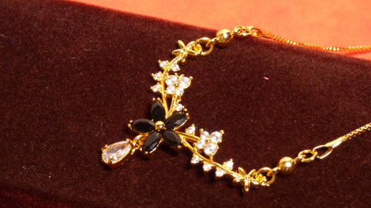 "Midnight Blossom Elegance Necklace"